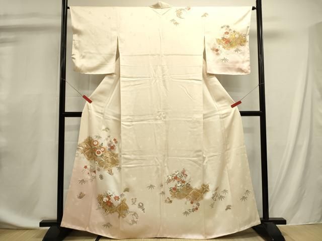 平和屋着物■訪問着　花蝶文　金彩　正絹　逸品　DABL0708ya