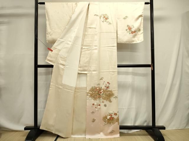平和屋着物■訪問着　花蝶文　金彩　正絹　逸品　DABL0708ya