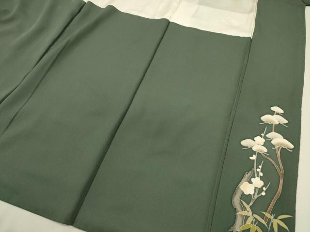 平和屋着物■豪華色留袖　駒刺繍　立波花文　金彩　正絹　逸品　DABL0709ya