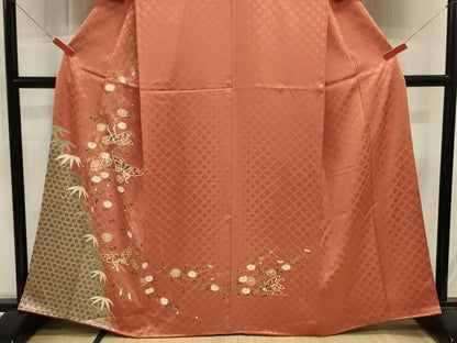 平和屋着物■訪問着　花蝶文　金彩　正絹　逸品　DABL0712ya