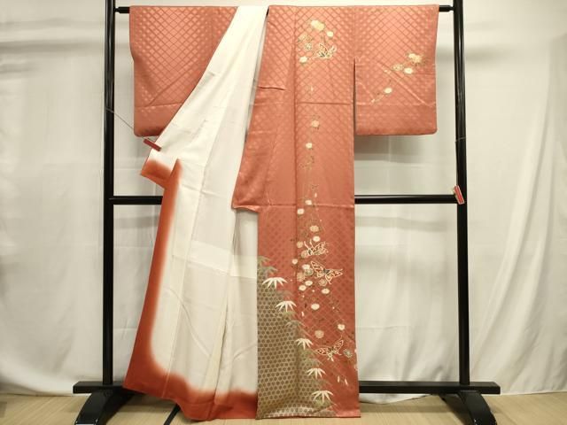 平和屋着物■訪問着　花蝶文　金彩　正絹　逸品　DABL0712ya