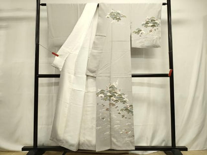 平和屋着物■訪問着　花松文　金彩　正絹　逸品　未使用　DABL0715ya