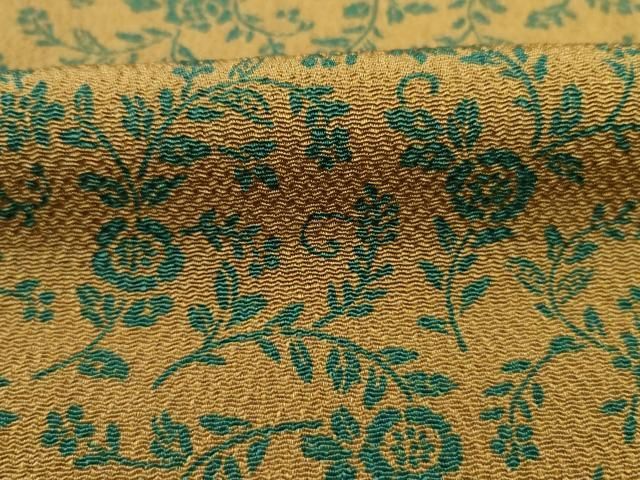 平和屋着物■上質な小紋　花唐草文　鬼しぼ縮緬　正絹　逸品　DABL0716ya