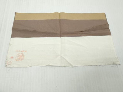 平和屋着物●伝統工芸士　保科信　江戸小紋　万筋　樺茶色×榛色　証紙付き　正絹　逸品　未使用　DABL1003ud