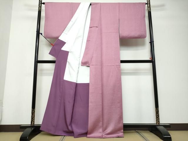 平和屋着物●江戸小紋　花唐草地紋　鮫小紋柄　正絹　逸品　DABL1013ud