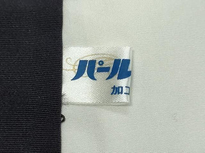 平和屋着物●訪問着　駒刺繍　舞桜文　黒地　銀糸　正絹　逸品　DABL1014ud