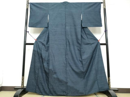 平和屋着物●訪問着　紬地　流水文　正絹　逸品　DABL1015ud