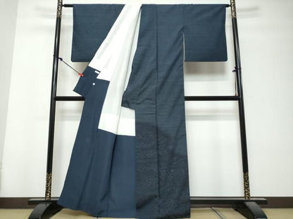 平和屋着物●訪問着　紬地　流水文　正絹　逸品　DABL1015ud