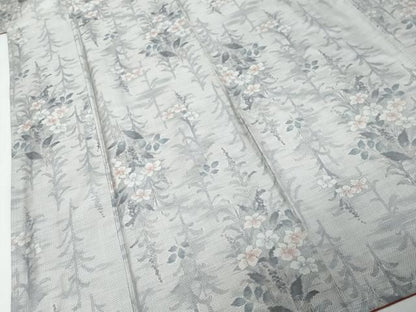 平和屋着物●本場大島紬　白大島　7マルキ　総絣　草花文　正絹　逸品　未使用　DABL1019ud