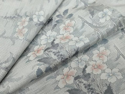 平和屋着物●本場大島紬　白大島　7マルキ　総絣　草花文　正絹　逸品　未使用　DABL1019ud