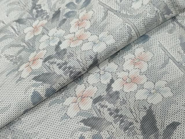 平和屋着物●本場大島紬　白大島　7マルキ　総絣　草花文　正絹　逸品　未使用　DABL1019ud