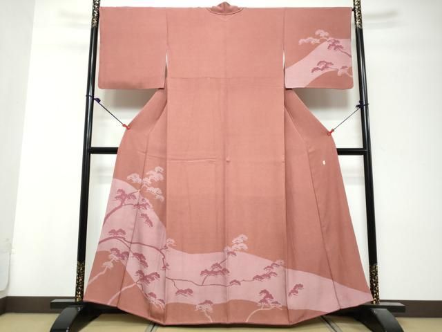 平和屋着物●江戸小紋　訪問着　作家物　枝松文　正絹　逸品　DABL1021ud