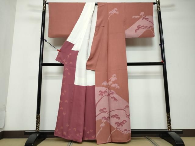 平和屋着物●江戸小紋　訪問着　作家物　枝松文　正絹　逸品　DABL1021ud