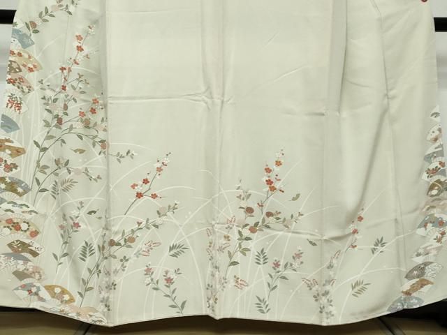 平和屋着物●訪問着　扇面草花文　金彩　高島屋扱い　正絹　逸品　DABL1024ud