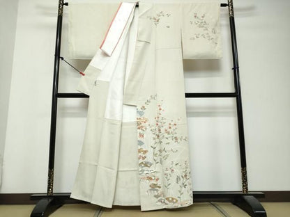 平和屋着物●訪問着　扇面草花文　金彩　高島屋扱い　正絹　逸品　DABL1024ud