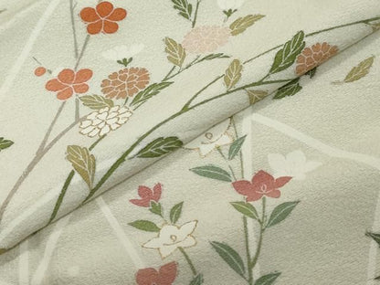平和屋着物●訪問着　扇面草花文　金彩　高島屋扱い　正絹　逸品　DABL1024ud