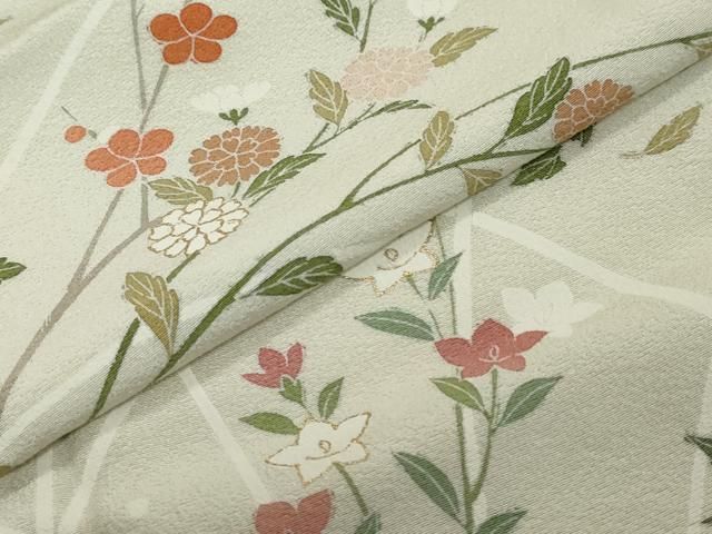 平和屋着物●訪問着　扇面草花文　金彩　高島屋扱い　正絹　逸品　DABL1024ud