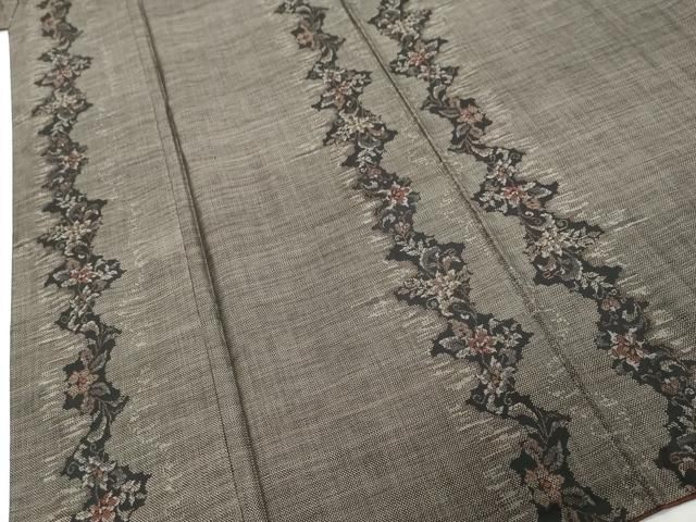 平和屋着物●本場大島紬　9マルキ　草花間道　正絹　逸品　DABL1033ud