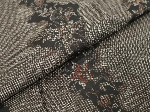 平和屋着物●本場大島紬　9マルキ　草花間道　正絹　逸品　DABL1033ud
