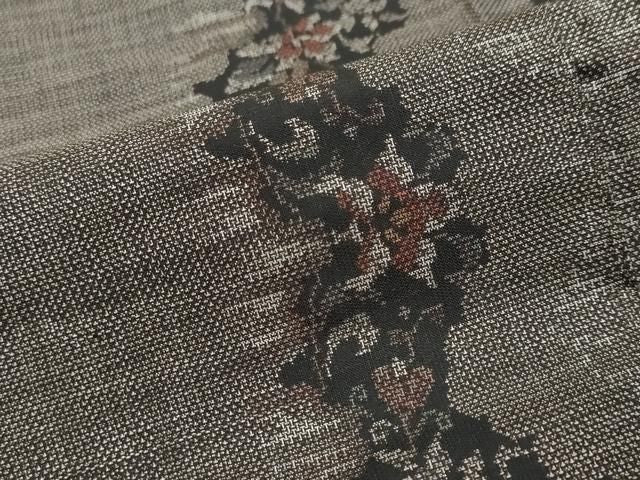 平和屋着物●本場大島紬　9マルキ　草花間道　正絹　逸品　DABL1033ud