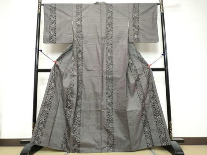 平和屋着物●本場大島紬　7マルキ　草花間道　正絹　逸品　DABL1036ud