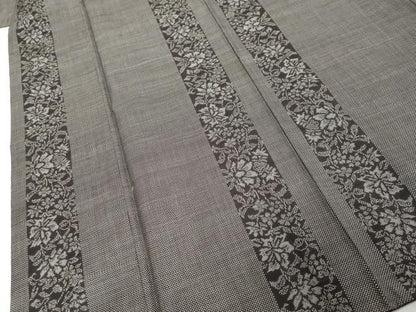 平和屋着物●本場大島紬　7マルキ　草花間道　正絹　逸品　DABL1036ud