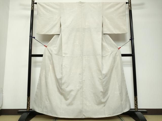 平和屋着物●本塩沢　110亀甲　草花文　正絹　逸品　DABL1038ud