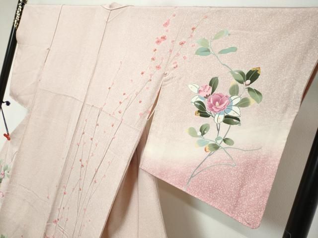 平和屋着物●訪問着　友禅　作家物　枝花文　暈し染め　正絹　逸品　DABL1040ud