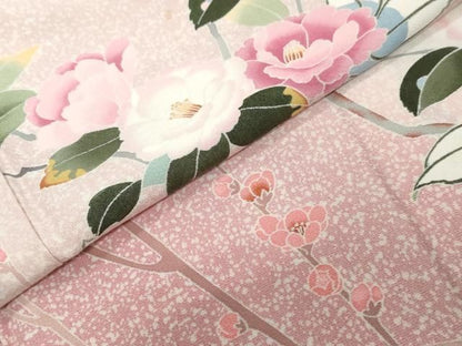 平和屋着物●訪問着　友禅　作家物　枝花文　暈し染め　正絹　逸品　DABL1040ud
