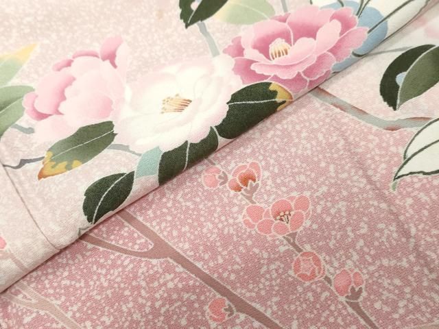 平和屋着物●訪問着　友禅　作家物　枝花文　暈し染め　正絹　逸品　DABL1040ud
