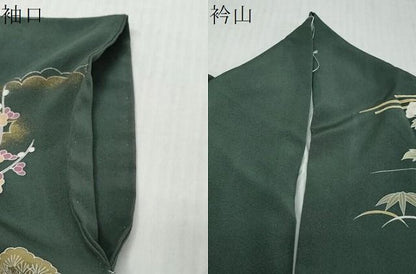 平和屋着物●訪問着　駒刺繍　吉祥草花文　金彩　正絹　逸品　DABL1042ud