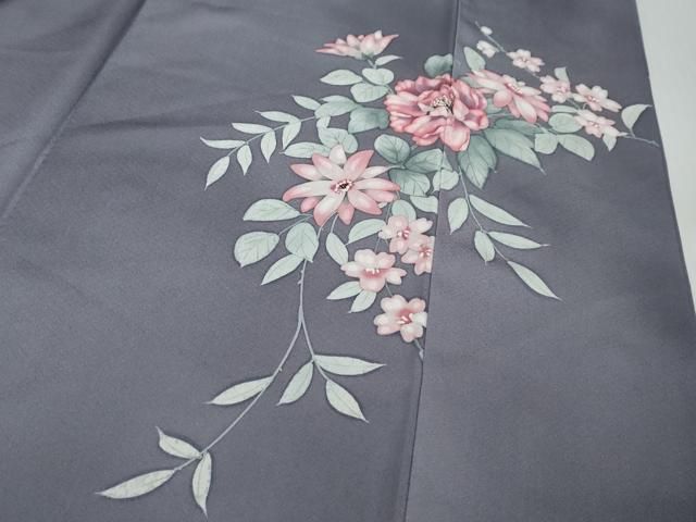 平和屋着物●訪問着　手書き　草花文　正絹　逸品　DABL1043ud