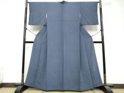 平和屋着物●江戸小紋　作家物　鮫小紋柄　鬼しぼ縮緬　正絹　逸品　DABL1044ud