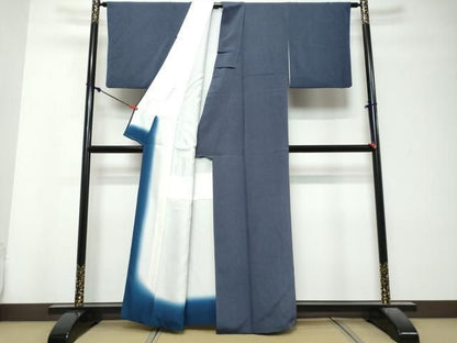 平和屋着物●江戸小紋　作家物　鮫小紋柄　鬼しぼ縮緬　正絹　逸品　DABL1044ud