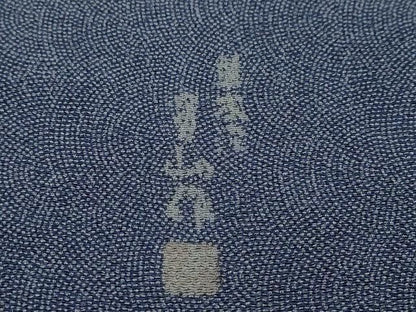 平和屋着物●江戸小紋　作家物　鮫小紋柄　鬼しぼ縮緬　正絹　逸品　DABL1044ud