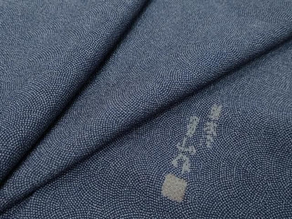 平和屋着物●江戸小紋　作家物　鮫小紋柄　鬼しぼ縮緬　正絹　逸品　DABL1044ud