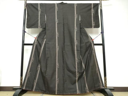 平和屋着物●本場大島紬　9マルキ　草花間道　正絹　逸品　未使用　DABL1052ud