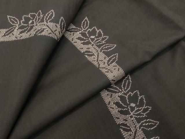平和屋着物●本場大島紬　9マルキ　草花間道　正絹　逸品　未使用　DABL1052ud