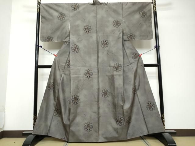 平和屋着物●本場大島紬　9マルキ　舞花文　正絹　逸品　DABL1056ud