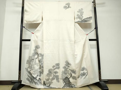 平和屋着物●訪問着　枝松文　正絹　逸品　DABL1057ud