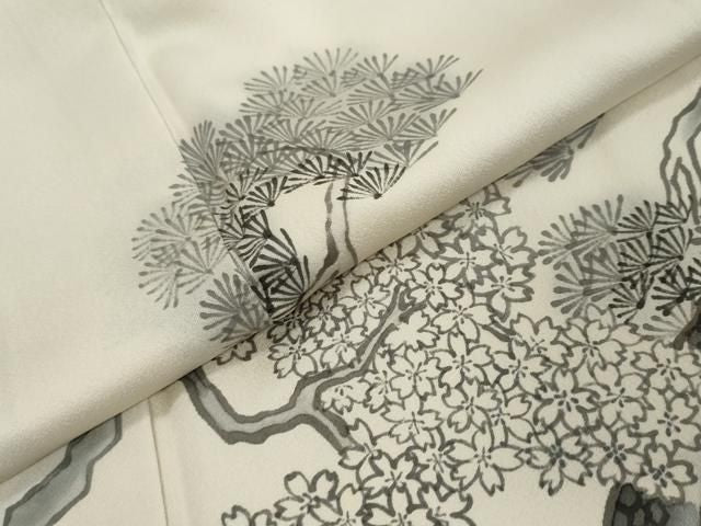 平和屋着物●訪問着　枝松文　正絹　逸品　DABL1057ud