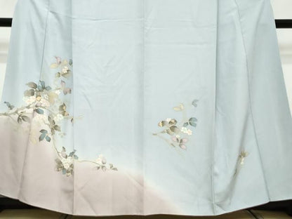 平和屋着物●訪問着　枝花文　暈し染め　正絹　逸品　DABL1058ud