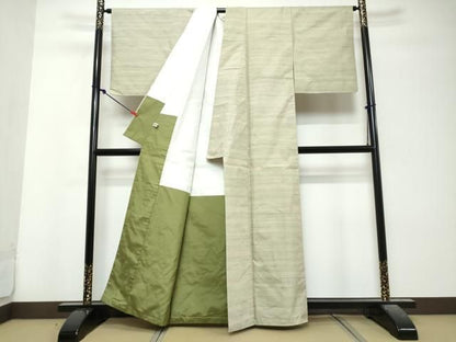 平和屋着物●紅花紬　米沢　霞文　正絹　逸品　DABL1060ud