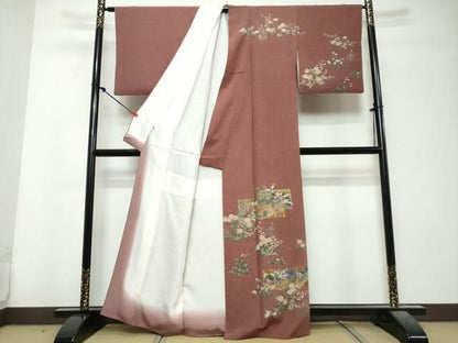 平和屋着物●訪問着　人物風景草花文　金彩　高島屋扱い　正絹　逸品　DABL1063ud