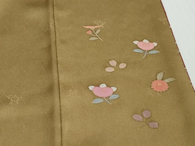平和屋着物●訪問着　扇舞花文　暈し染め　金彩　正絹　逸品　未使用　DABL1065ud