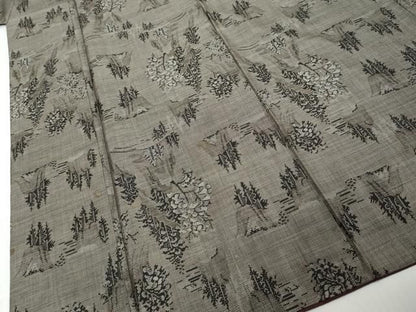平和屋着物●本場大島紬　9マルキ　風景文　正絹　逸品　DABL1066ud