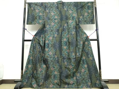 平和屋着物●本場大島紬　9マルキ　草花間道　ますいわ屋扱い　正絹　逸品　未使用　DABL1068ud