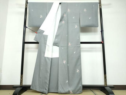 平和屋着物●京加賀友禅　百貫達雄　小紋　百貫百選　草花文　正絹　逸品　DABL1071ud