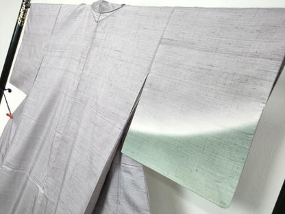 平和屋着物●結城紬　訪問着　総刺繍　流水鴛鴦文　証紙付き　正絹　逸品　DABL1072ud