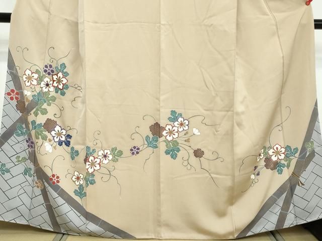 平和屋着物●訪問着　花唐草文　金彩　正絹　逸品　DABL1073ud